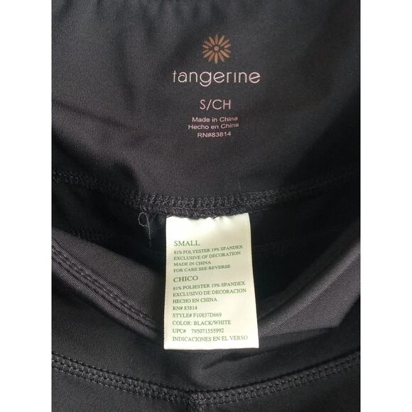 Tangerine Women's Active Rib Trim Performance Legging Black White Size Small - Picture 5 of 9